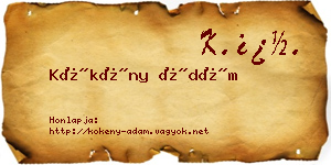 Kökény Ádám névjegykártya